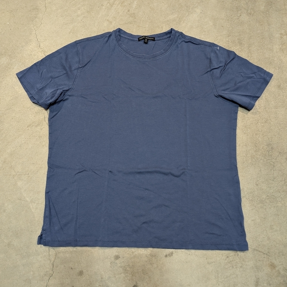 Robert Barakett Mens XL Blue Pima Cotton Shirt Short Sleeve Poseidon
